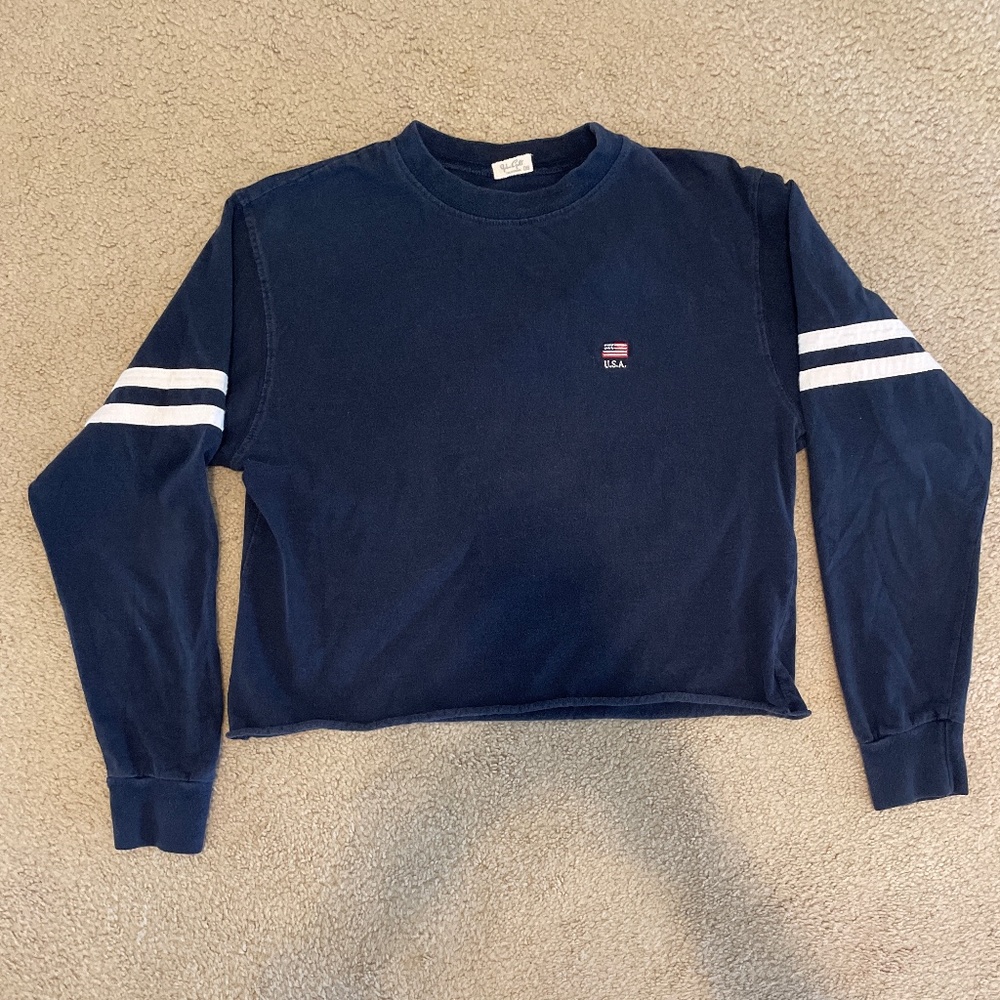 Brandy Melville John Galt  Navy Long Sleeve Tee Top